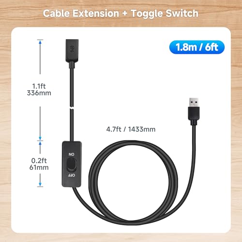 Cable Matters 5Gbps USB 3.0 Extension Cable with On Off Switch with Data 6 ft, Support Both Data and Power (USB 3.0 On Off Switch) by Cable Matters - Image 5