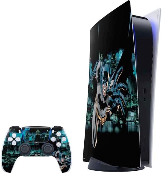 Skinit Decal Gaming Skin Compatible with PS5 Digital Edition Bundle - Officially Licensed DC Comics Batman Holding Batarang Art Design