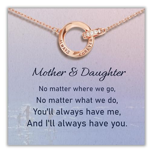 SilverLining Creation Mother Daughter Necklace Gifts for Mom & Daughter, 18K Gold Plated, 5A Zirconia, Triple-Layered Finish, Size 17-19''