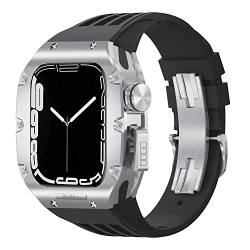 Correa de caucho fluorado y carcasa para Apple Watch en entrenamientos y cenas