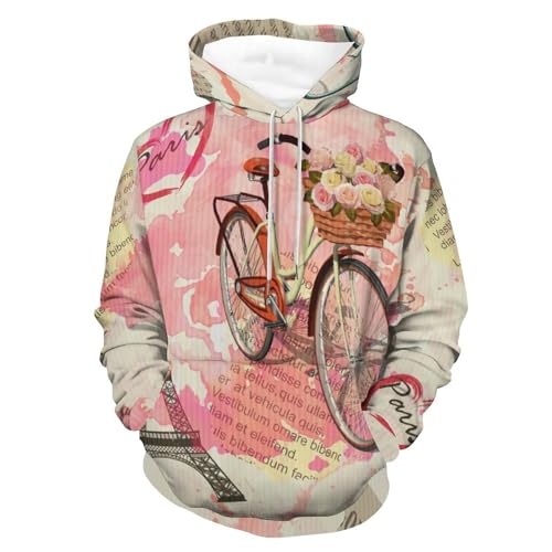 Hoodie tour de vélo rétro pour homme et femme pull sweat à capuche unisexe taille S