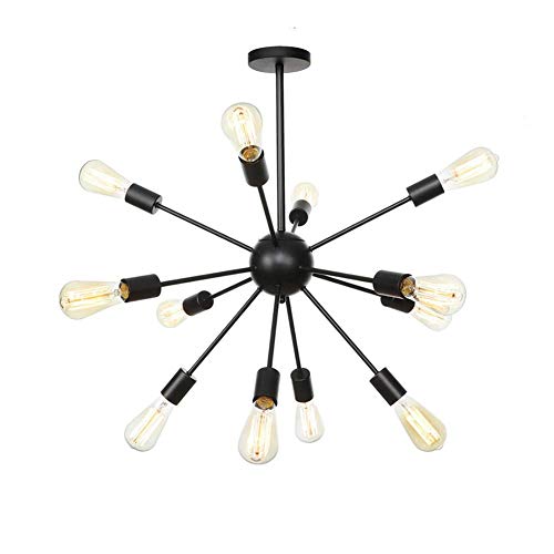 Candelabro Sputnik de hierro forjado con diseño geométrico Mid Century 2