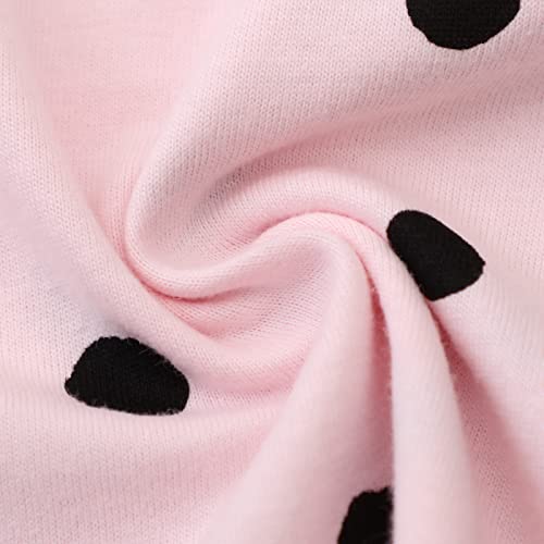 Toddler Girl Ruffle Short Sleeve Tee Shirts Sets Cotton Summer Crewneck Pink Polka Dot Orange Unicorn Tops T-Shirts 2 Packs 2T #TOP6