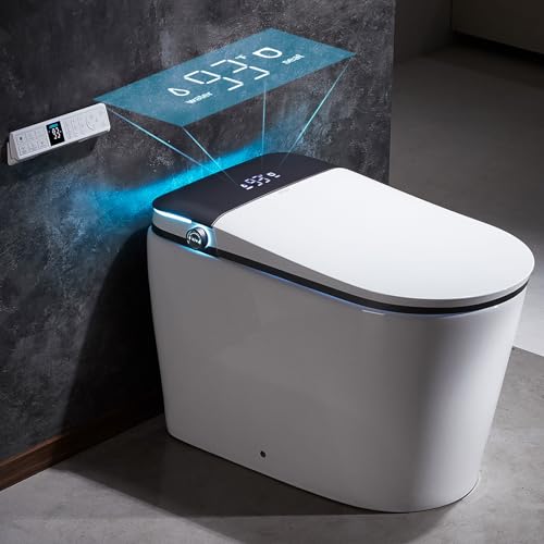 Smart Toilet With Bidet Built in Automatic Modern Intelligent Tankless Toilet U Widening Heated Seat With User Definition Foot Sensor Flush Warm Water Dryer - image 1