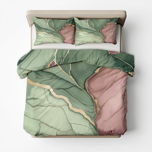 Housse de couette 240x260 en microfibre avec motif marbre chic