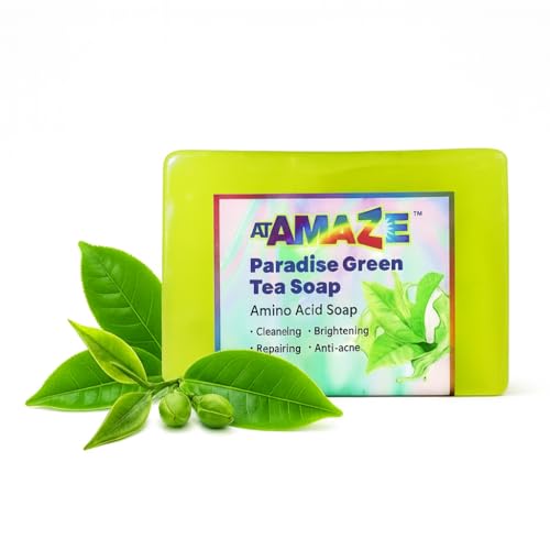 Amino Acid Soap Bar for Women, Men & Kids with Oil Blend, Green Tea, 100g