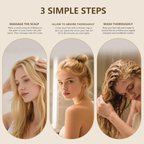 Image of 100% Natural Raw Batana Oil for Hair Growth, Unrefined & Organic Dr Sebi Hair Growth Oil From Honduras, Prevents Hair Loss, Eliminates Split Ends, Enhances Thickness 5.07 Fl Oz (Pack of 2)