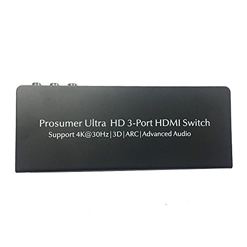 BSTUOKEY HDMI V1.4 Switcher HiFi 3 in 1 Out HDMI Audio Extractor Splitter with Audio Output Stereo Optical SPDIF RCA L/R Audio Out 4K 3D 1080P