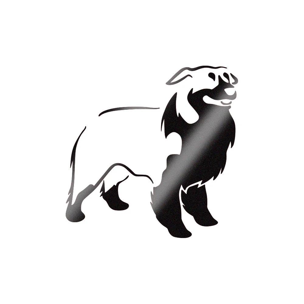 20x20cm Border Collie Car Reflective Sticker Auto Vinyl Film Dog Decal(Black,1pcs)