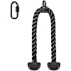 SELEWARE Triceps Rope with Non-Slip Soft Rubber Ends Home Gym Cable Attachment Workout Accessories 28 & 36 inches Long LAT Pulldown Attachment Black and Orange