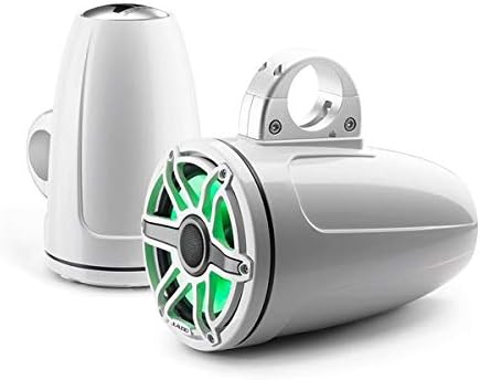 JL Audio M6 Series 7.7" Enclosed Tower Coaxial System w/Gloss White Classic Grille Transflective LED Lighting - M6-770ETXv3-Gw-S-GwGw-i