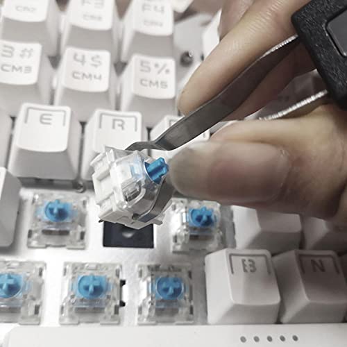 2 Pcs Extrator de chaves,Ferramenta de remoção de keycap de aço | Extratores de interruptores pretos