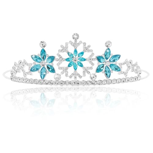 Frozen Elsa Tiaras for Girls Snowflakes Princess Crowns for Girls Sapphire Crystal Tiara,Christmas Costume Party ，Crown for Birthday