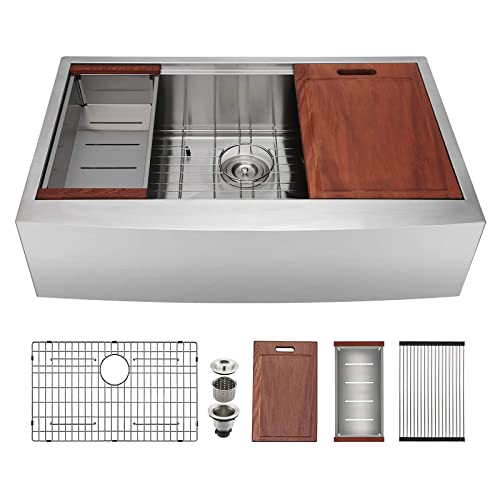 CELAENO 33 inch Farmhouse Kitchen Sink, Heavy Duty Single
