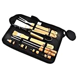 POPETPOP Grillset und Metall 10 Stück Campinggrillbesteck mit Tragetasche Wiederverwendbar und Praktisch für Picknick und Grillrestaurant