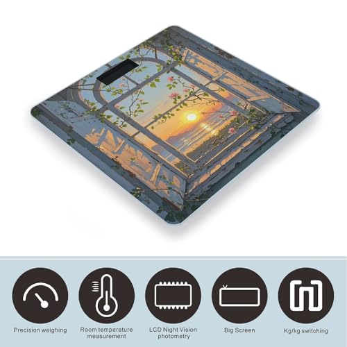 Báscula digital de vidrio templado para baño miniatura 3