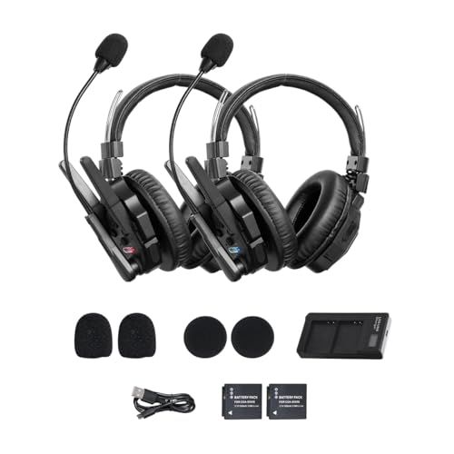 SYNCO XTALK XMax2 Wireless Intercom Headset System 2.4GHz 1640 feet 500 Meters Dual-Ear Team Communication Headset for Live Show Stage Performance Movie Shoot