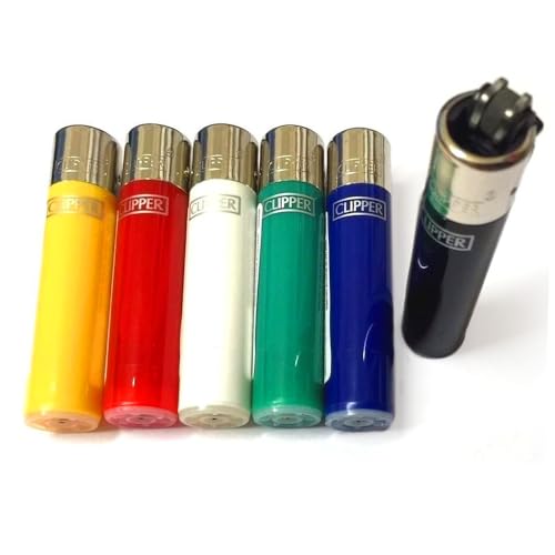 One Clipper Micro Lighters 5 x Refillable Clipper Lighter Multipack with Portable Windproof Lighters for Everyday Use Outdoors & Camping (Assorted Colours)