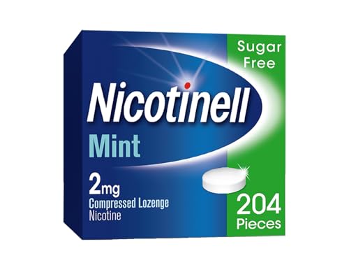 Nicotinell Mint Lozenge 2mg (204 Lozenges), Stop Smoking Aid, Sugar Free Nicotine Lozenges, Fresh Mint Flavour, 2mg Extra Strength for Heavy Smokers, Quit Smoking Aid, Mega Pack