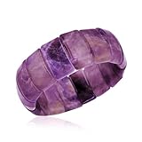 SHOP LC DELIVERING JOY Amethyst Bracelet for Women - Gemstone Charm Bracelet Cuff - Birthstone Bangle Crystal Jewelry Birthday Gifts for Her - Purple