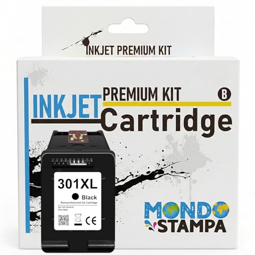 Mondo Stampa   HP301XLBK Negro Reciclado Cartuchos de Tinta Compatible Con HP DeskJet 1050,2050,2050S,1000,3000.3050,J610A CH563EE