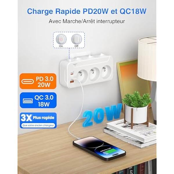Разветвитель питания 3 розетки PD20W несколько розеток с выключателями разветвитель питания Surge Protector 3 электрические розетки электрический разветвитель адаптер к розетке с типом-c белый