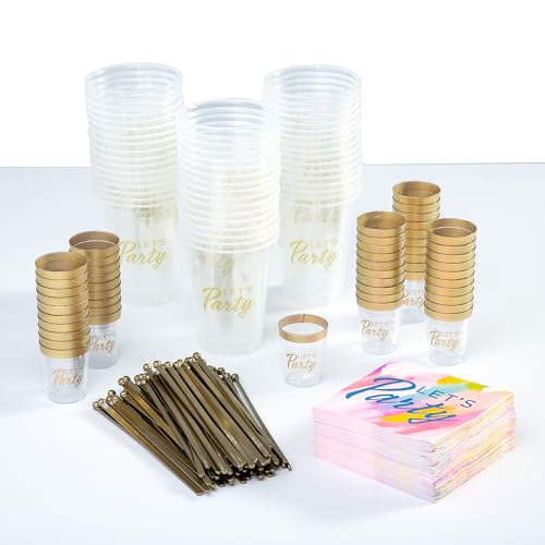 Fun Express Let’s Party Disposable Drinkware Kit Bulk 236 Pc