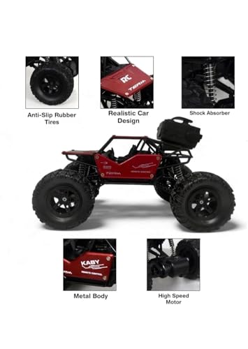 Royals hub Smoke Spray Function Rock Crawler Car Remote Control 5 Function High Speed 1:18 2Wd Off Road Vehicle Toy Cars for Kids Monster Truck Rock Car Climbing Toys for Kids Colors as Per Stock