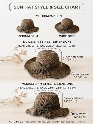 Sombrero de paja tejido con moño para mujer miniatura 2