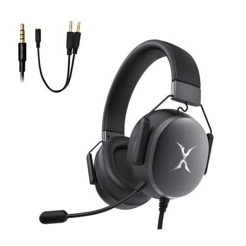 Image of FOXXRAY BA-68 Gaming Headset for PC, Lightweight Over-Ear Headphone with mic, 50MM Dynamic Drivers, 3.5mm Audio Jack, Soft Memory Foam Cushion, Removable Microphone