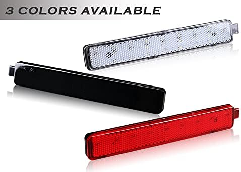 Rear Bumper Stop Light LED Compatible With 08-13 Cadillac/ 05-09 Chevrolet/ 13-16 GMC/ 95-09 Pontiac/ 02-07 Saturn, Rear Spoiler Reflector Brake Lamps Pair Set (2PCS) (Smoke Lens)