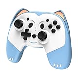 Control de Movimiento y Motor Dual: El controlador para switch gamepad tiene un motor dual incorporado que te brinda comentarios de juego más frescos y realistas; Con un acelerómetro incorporado y un giroscopio de 6 ejes que aumenta la precisión, el controlador Switch Pro te hace sentir más cómodo con los detalles del juego mientras juegas.