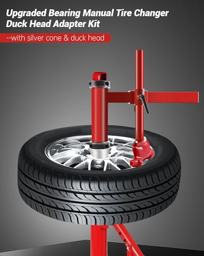Image of Bearing Manual Tire Changer Duck Head Adapter Kit, Fit for 16 inch-21 inch Wheels | Duck Head Tire changer with Silver Cone, Compatible with Most Car, Trucks, SUVs, ATV Tires, Fit for HF Tire Changer