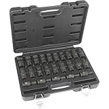 Klutch Universal Joint Impact Socket Set - 24-Pc. 1/2in. Drive, SAE/Metric