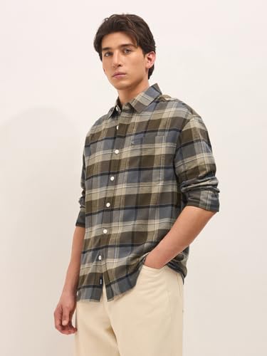 Image of THE Bear House Men's Checked Relaxed Fit Shirt