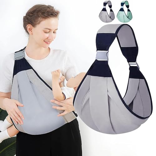 Uandhome Baby Carrier - Adjustable Baby Wrap, Baby Hip Seat Carrier for Toddler, Nursing Carrier, Carrying 45 lbs (Grey)