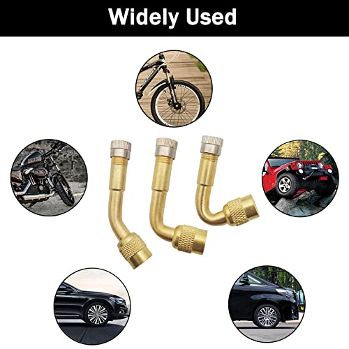 Patonu 3Pcs Tire Valve Extension Adapter, 45 Degree, 90 Degree, 135 Degree Tire Extension American Valve Adapter for Cars, Motorcycles, Bicycles, RVs and Recreational Vehicles