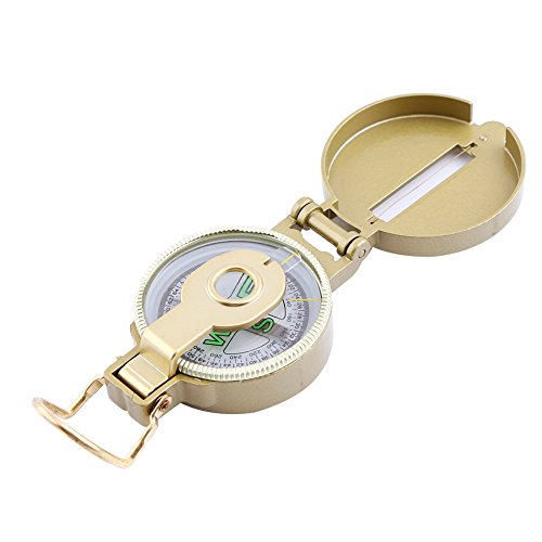 Vgeby Pocket Compass, Multi-Functional Military Aluminum Body Case Compass For Camping, Hiking, Hunting Lensatic Military Compass Lensatic Military Compass #TOP2
