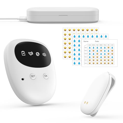 US-Patented Wireless Bedwetting Alarm for Boys and Girls,High Sensitivity Sensor for Deep Sleepers, USB-C Rechargeable (Pure White)