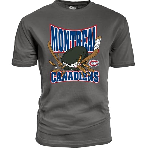 Blue 84 Unisex Kid's NHL Officially Licensed Youth T-Shirt Ringspun Hockey Bite, Black