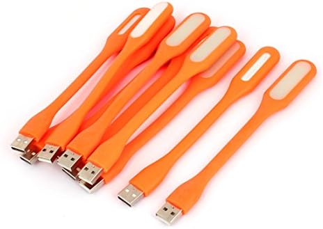 Ruilogod Flexible Computer Laptop Desk Reading Lamp USB LED Light 10pcs Orange (id: b1d 645 c2c 418 41c image 3