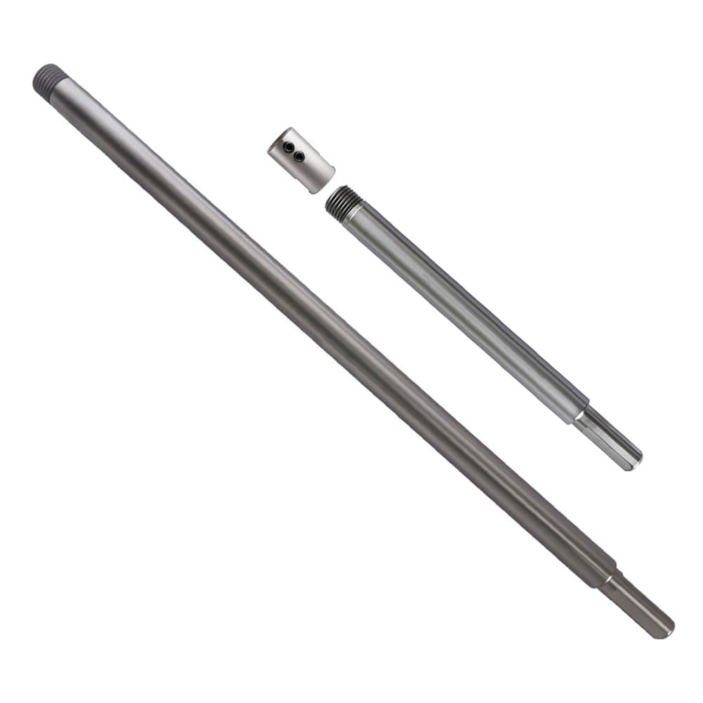 Asta di prolunga per punte da 150 mm 300 mm per sega a tazza con manico triangolare da 9 a 9,4 mm, adattatore a doppia vite in metallo per lavorazione del legno, argento