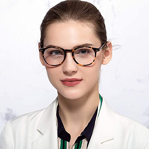 ZENOTTIC Vintage Round Glasses for Women Men Non-Prescription Clear Lens Eyeglasses Frame - Thumbnail 5