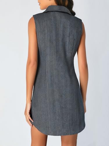 Women's Notched Lapel Collar Blazer Vest Double Breasted Sleeveless Business Casual Jacket2