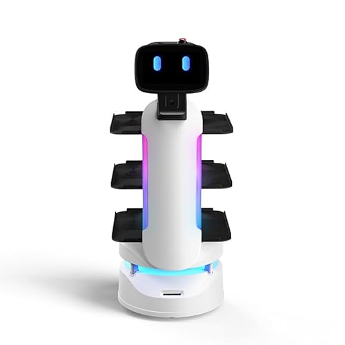 AI-Powered Food Delivery Robot, Self-Driving Service Robot with Elevator Control, Contactless, Self-Charging, Multi-Functional for Commercial Use in Restaurants, Hotels
