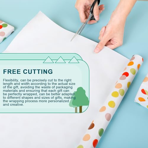 AiQInu 3 Rolle Geschenkpapier 43x300cm, Geschenkpapier Set, Geschenkverpackung für Weihnachten, Geburtstage, Partys, Hochzeiten, Babypartys