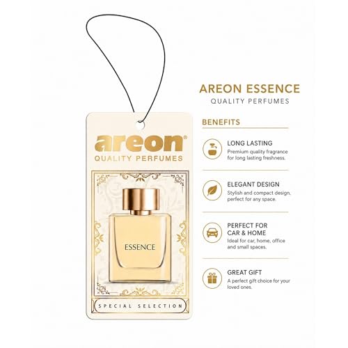 Image of AREON Luxury Essence SS04 Car Hanging Air Freshener - Premium Auto Air Freshener, Long Lasting Car Fragrance, Elegant Hanging Vehicle Scent for Interior Freshness - (Pack of 3)