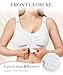 BRABIC Post Surgery Front Closure Bras for Women Full Coverage Compression Mastectomy Wireless Bra with Adjustable Straps, White, 3X-Large