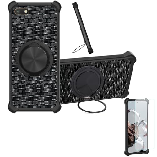 �Ή� Huawei Y5 2019 �P�[�X Phone Case [1�� 9H+�d�x���� �K���X�t�B����][360°��]���X�^���h�A�}�O�l�b�g��]CX-11-HEI