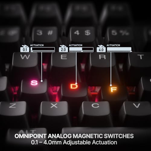 Image of SteelSeries Apex Pro TKL Gen 3 Gaming Keyboard - OmniPoint 3.0 Analog Magnetic Switches, Quickset Auto-Presets (Rapid Trigger, Rapid Tap /SOCD, Protection Mode), OLED, RGB, PBT Keycaps, USB-C, Black